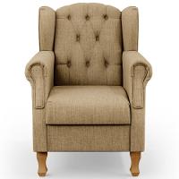 Poltrona Para Sala De Estar Yara P02 Linho Bege Escuro - 9