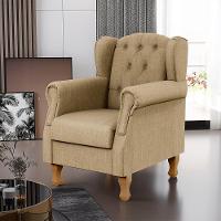 Poltrona Para Sala De Estar Yara P02 Linho Bege Escuro - 11