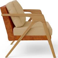 Poltrona Para Sala De Estar Pietra Camel Linho Bege Escuro - 3