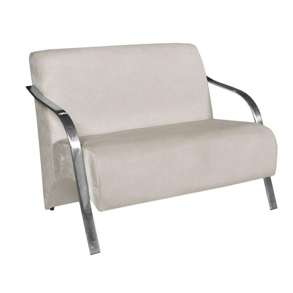 Poltrona Vênus 2 Lugares Braço Alumínio Bege - 1