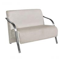 Poltrona Vênus 2 Lugares Braço Alumínio Bege - 1