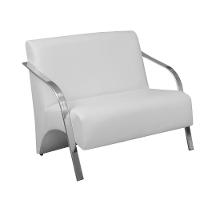 Poltrona Vênus 2 Lugar Braço Alumínio D Salla Courino Branco - 1