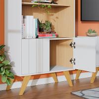 Escrivaninha Com Estante Bit Link Moov Branco Fosco Tauari Nobre - 7