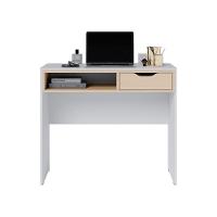 Escrivaninha Com Estante Bit Link Moov Branco Fosco Tauari Nobre - 9