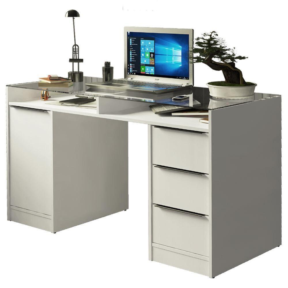 Escrivaninha 1 Porta e 3 Gavetas Chicago Branco - 4