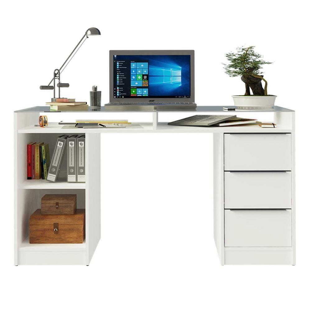 Escrivaninha 1 Porta e 3 Gavetas Chicago Branco - 5