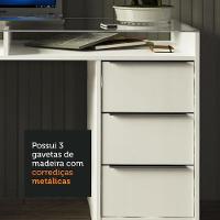 Escrivaninha 1 Porta e 3 Gavetas Chicago Branco - 9
