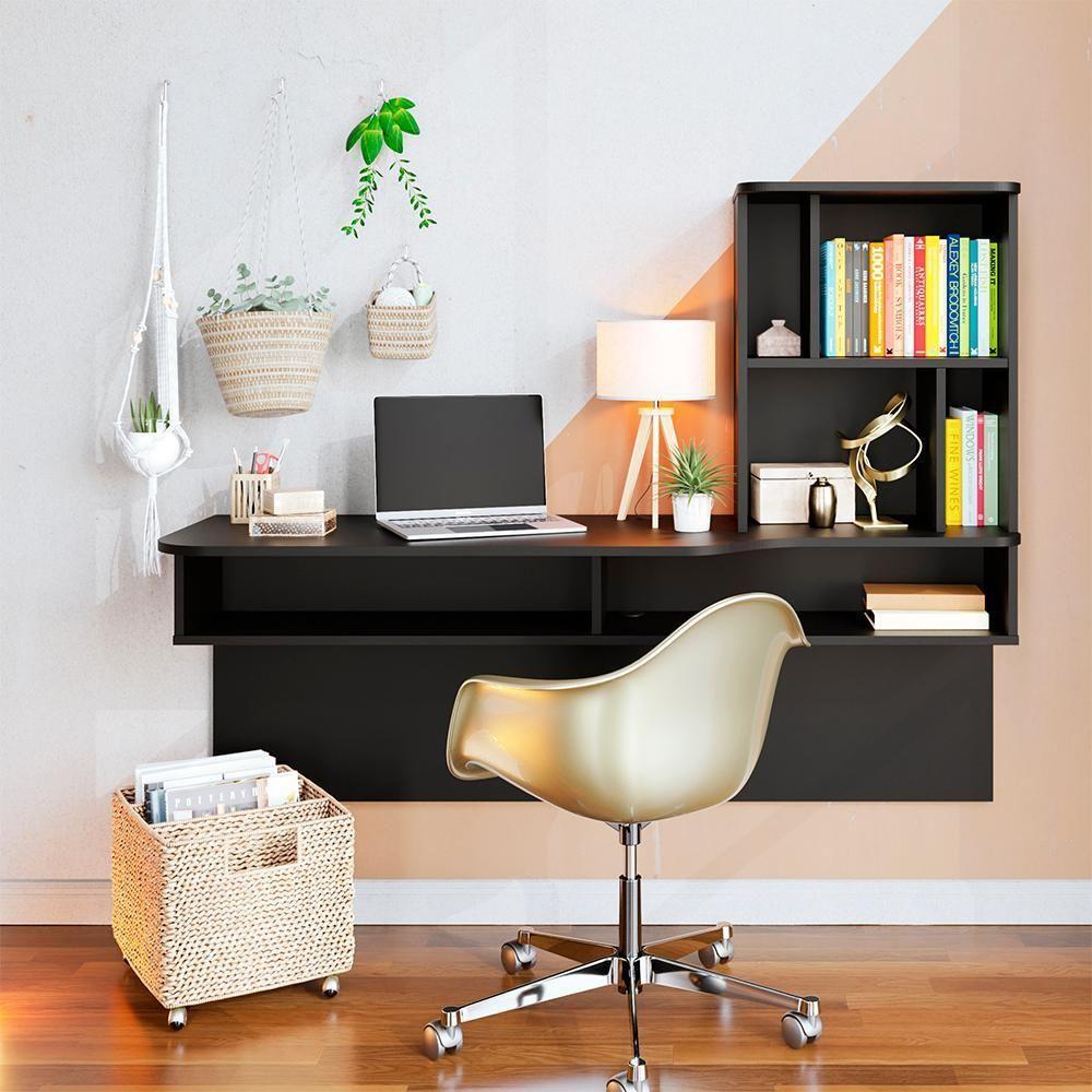 Escrivaninha Bancada Estudo Lilac Moov Preto Fosco - 1