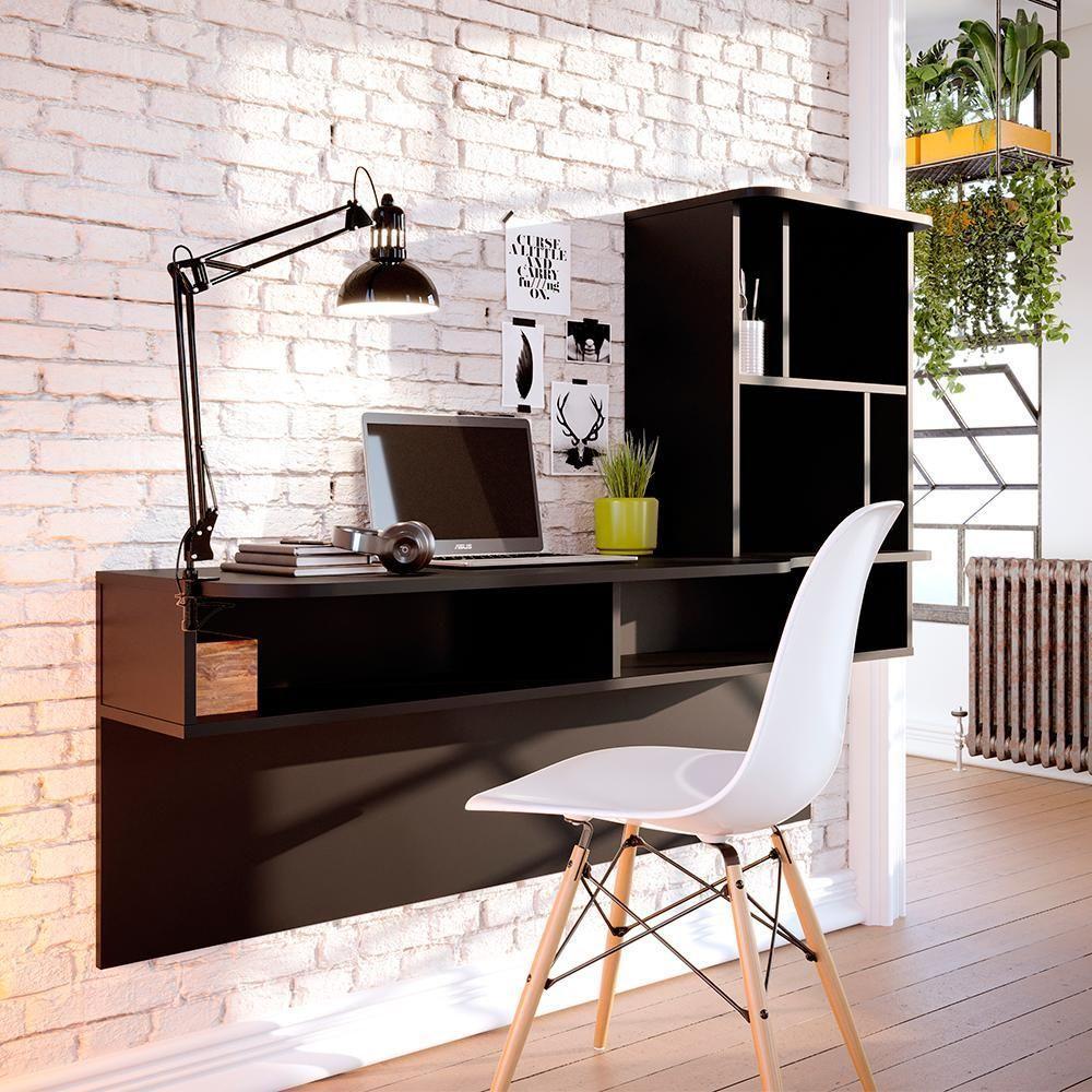 Escrivaninha Bancada Estudo Lilac Moov Preto Fosco - 5