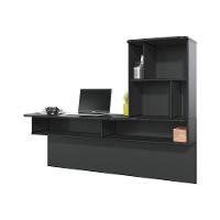 Escrivaninha Bancada Estudo Lilac Moov Preto Fosco - 3