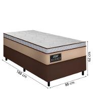 Cama Box Solteiro Gazin Colchão Molas Ensacadas 88x188x62cm Maximus Bege/Marrom - 3