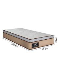 Cama Box Solteiro Gazin Colchão Molas Ensacadas 88x188x62cm Maximus Bege/Marrom