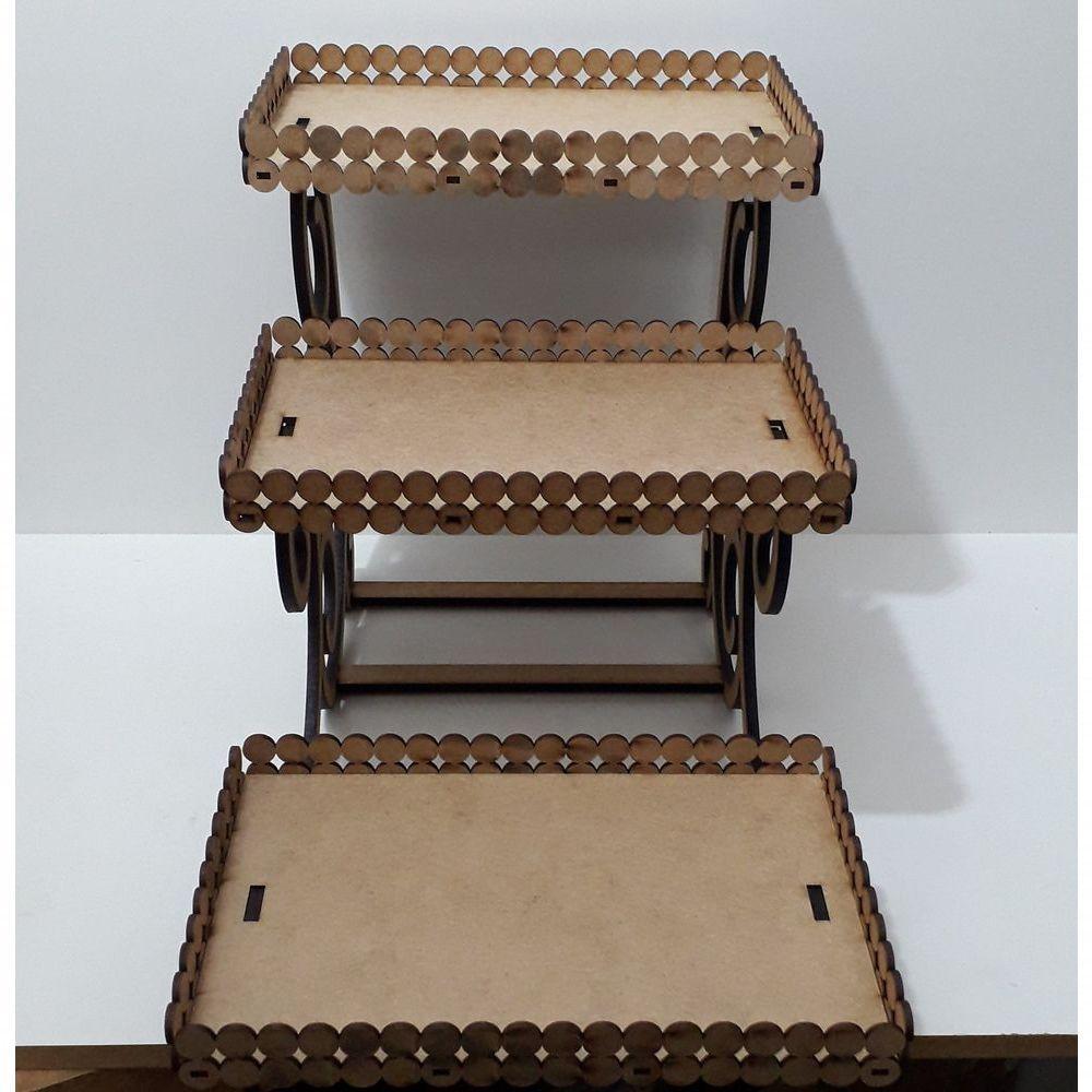 Bandeja Porta Doces E Salgados 3 Andares Em Mdf - 4