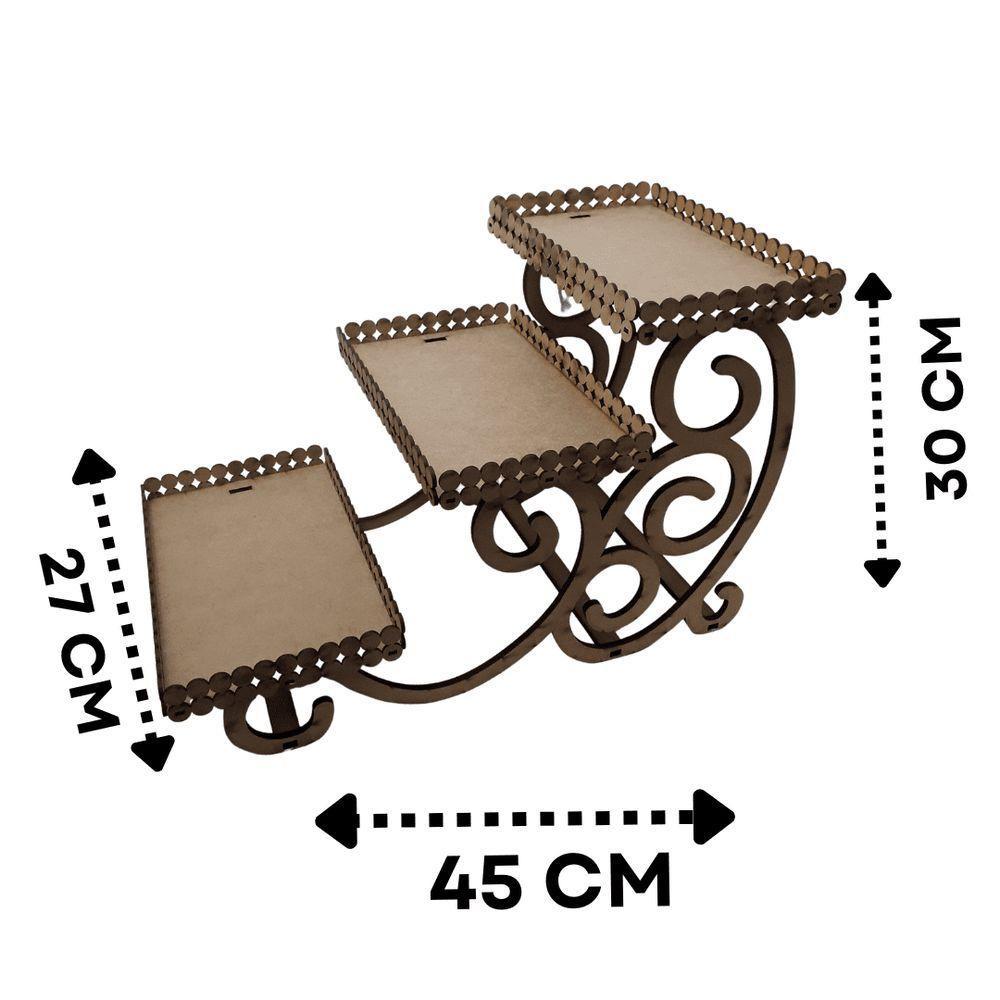 Bandeja Porta Doces E Salgados 3 Andares Em Mdf - 6