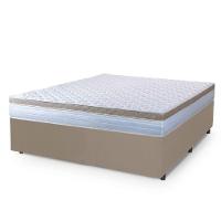 Cama Box Casal Colchão Com Molas Ensacadas 138x188x60cm Dunas Branco/Bege Hellen - 1