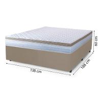 Cama Box Casal Colchão Com Molas Ensacadas 138x188x60cm Dunas Branco/Bege Hellen - 3