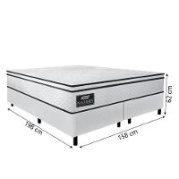 Cama Box Casal Queen Gazin Colchão Molas Ensacadas 158x198x62cm Maximus Branco - 3