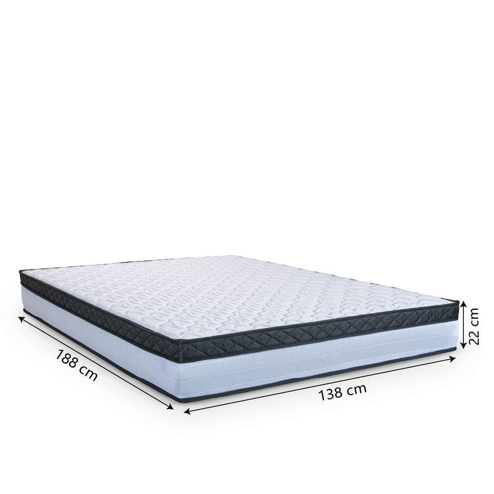 Cama Box Casal Colchão Com Molas Ensacadas 138x188x60cm Dunas Branco/Preto Hellen - 4