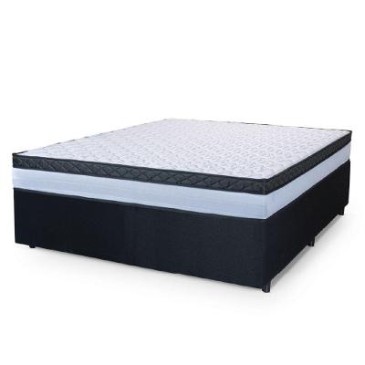 Cama Box Casal Colchão Com Molas Ensacadas 138x188x60cm Dunas Branco/Preto Hellen