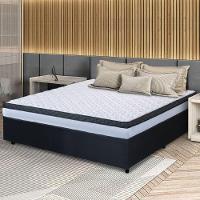 Cama Box Casal Colchão Com Molas Ensacadas 138x188x60cm Dunas Branco/Preto Hellen - 2