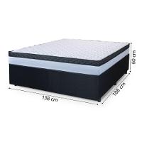 Cama Box Casal Colchão Com Molas Ensacadas 138x188x60cm Dunas Branco/Preto Hellen - 3
