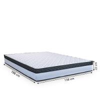 Cama Box Casal Colchão Com Molas Ensacadas 138x188x60cm Dunas Branco/Preto Hellen