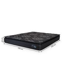Cama Box Casal King Colchão Com Molas Ensacadas City Pillow Top 193x203x61cm Preto Hellen