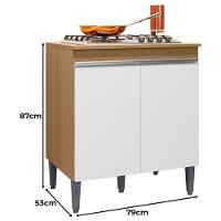 Balcão Para Cooktop Ambiente Andréia Amêndoa Branco - Ajl - 2