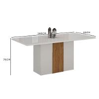 Mesa De Jantar Doha 160x80 Reto Off White Freijó Decor Off - Leifer Móveis - 2