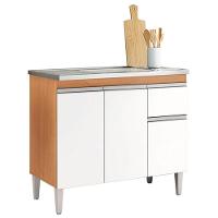 Balcão De Pia Tatiane 100cm Amêndoa Branco - Ajl - 1