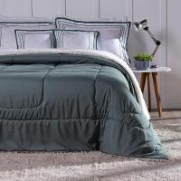 Kit Edredom King Coberdrom Soft Hipercal/sherpa 5 Peças - Verde