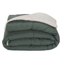 Kit Edredom King Coberdrom Soft Hipercal/sherpa 5 Peças - Verde - 5