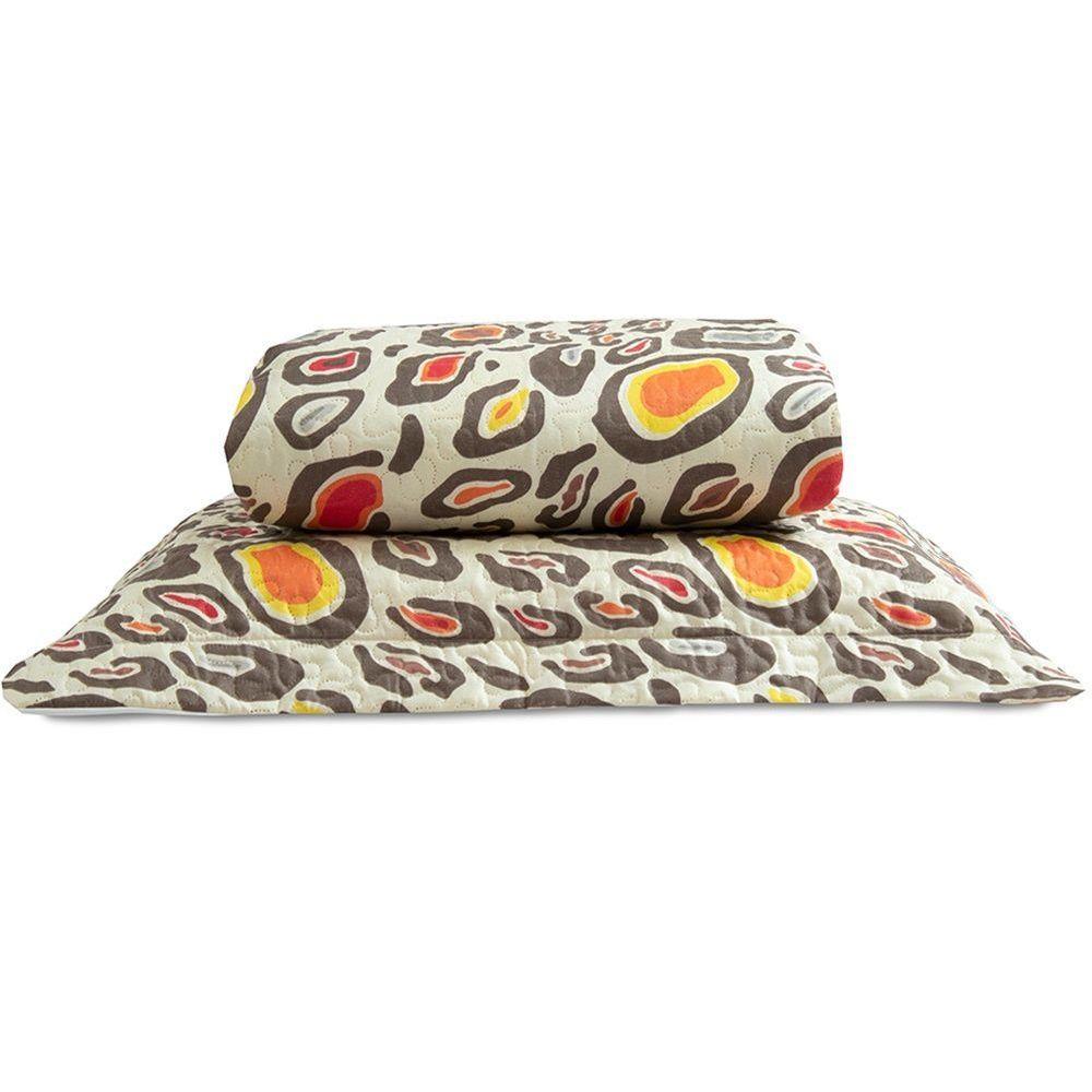 Cobre Leito Solteiro Bouti Basic Estampado 180 Fios 2 Peças - Maxi Onça - 1