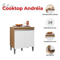 Balcão Para Cooktop Andréia Amêndoa Branco - Ajl