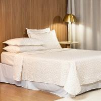 Cobre Leito Solteiro Bouti Basic Estampado 180 Fios 2 Peças - Poa Creme - 2
