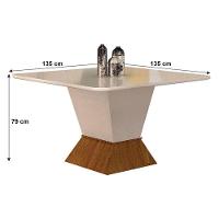 Mesa De Jantar Larissa 135x135 Off White Freijó - Leifer Móveis - 2