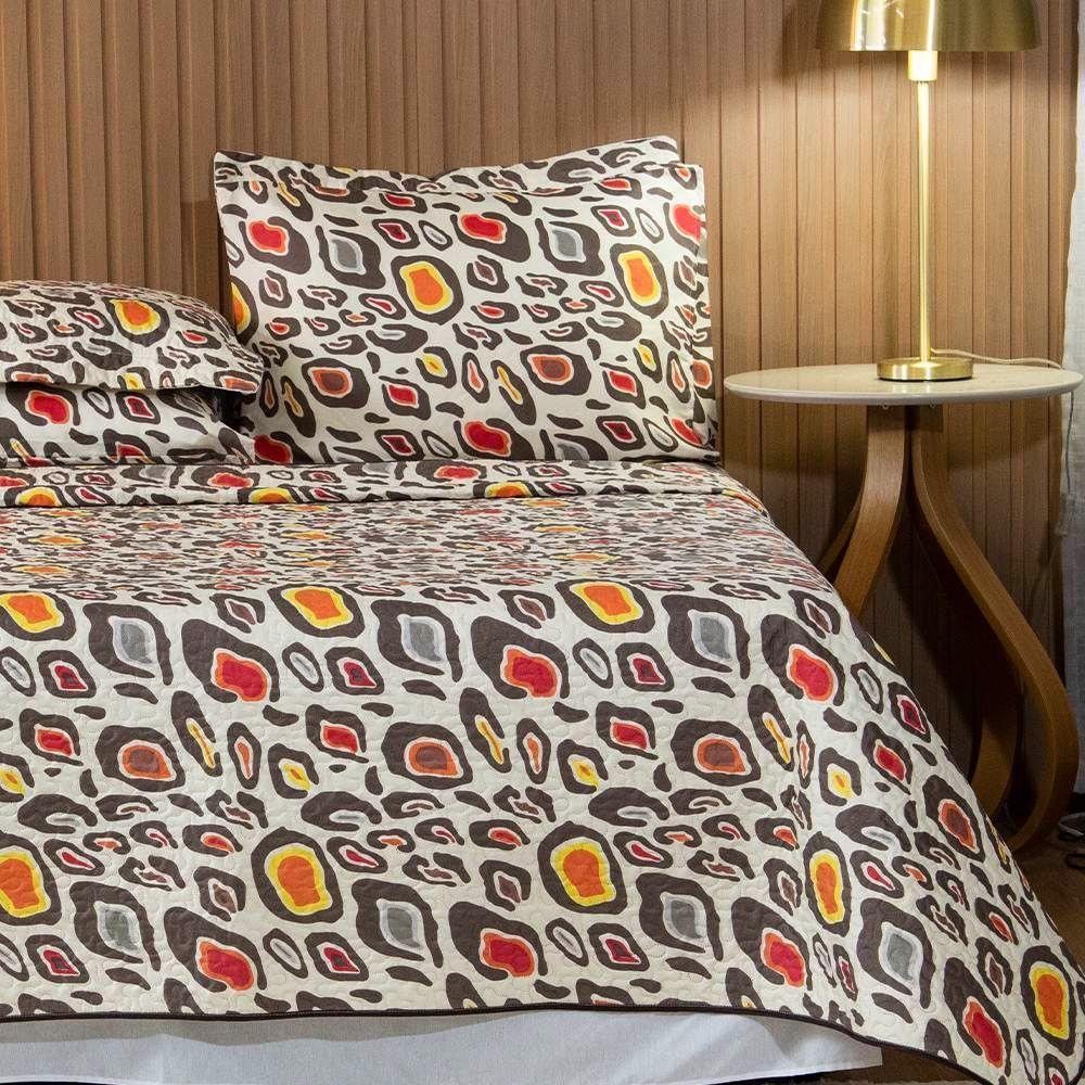 Cobre Leito Queen Bouti Basic Estampado 180 Fios 3 Peças - Maxi Onça - 3
