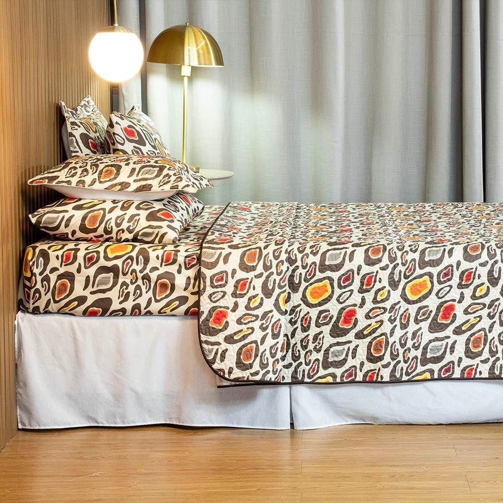 Cobre Leito Casal Padrão Bouti Basic Estampado 180 Fios 3 Peças - Maxi Onça - 4