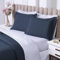 Cobre Leito Queen Milão Dupla Face Micropercal 200 Fios 3 Peças - Petroleo - 2