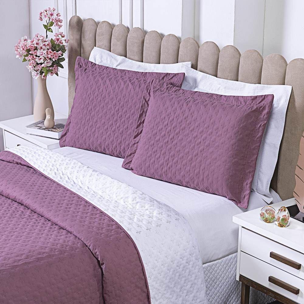 Cobre Leito Queen Milão Dupla Face Micropercal 200 Fios 3 Peças - Rose Cassis - 2