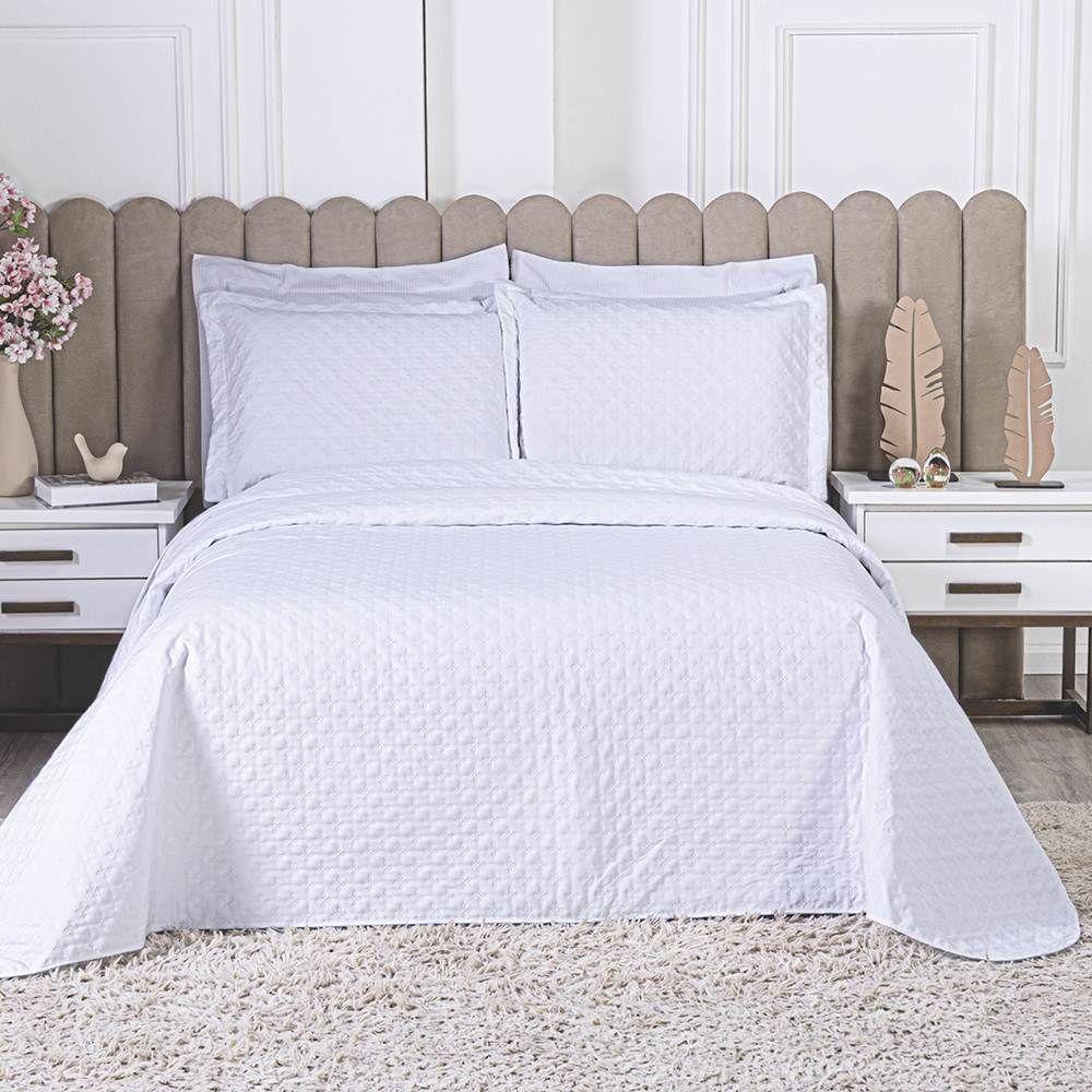 Cobre Leito Queen Milão Dupla Face Micropercal 200 Fios 3 Peças - Branco - 5