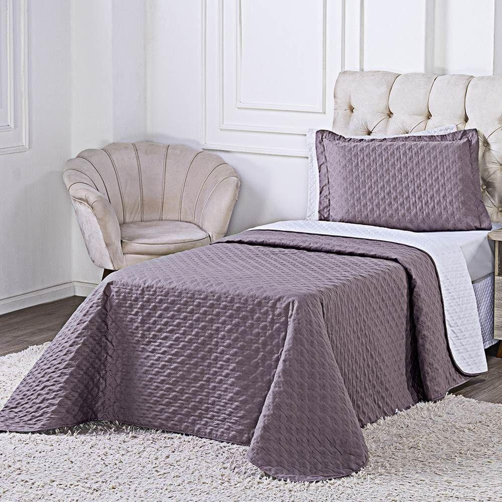 Cobre Leito Solteiro Milão Dupla Face Micropercal 200 Fios 2 Peças - Lavanda - 4