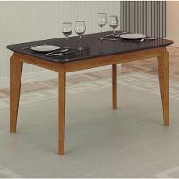 Mesa De Jantar Brenda 120x80 Com Vidro Freijó Chumbo - Leifer Móveis - 3