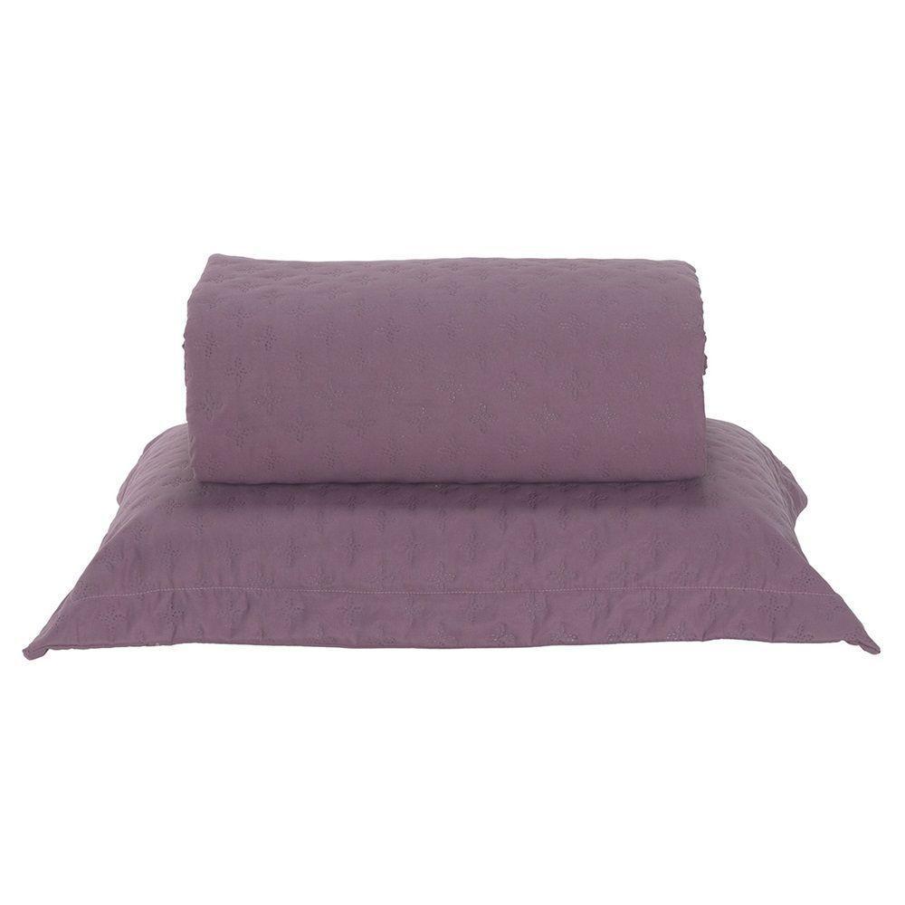 Cobre Leito Solteiro Milão Dupla Face Micropercal 200 Fios 2 Peças - Rose Cassis - 1