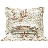 Cobre Leito King Confort Print Micropercal 300 Fios Toque De Algodão 3 Peças - Flores Damasco - 1