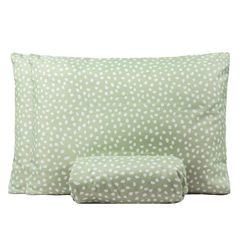 Jogo De Lençol Casal Padrão Bouti Basic Estampado 180 Fios 3 Peças - Poa Verde Cha - 1