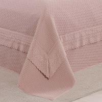 Cobre Leito King Majestic Bordado Inglês Micropercal 300 Fios Toque De Algodão 3 Peças - Malva - 2