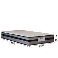 Cama Box Solteiro Gazin Com Molas Ensacadas Vibe 88x188x60cm Cinza/Preto