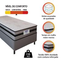 Cama Box Solteiro Gazin Com Molas Ensacadas Vibe 88x188x60cm Cinza/Preto - 5