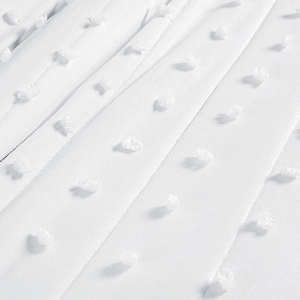 Cobre Leito Casal Padrão Poppy Micropercal 300 Fios 3 Peças - Branco - 4